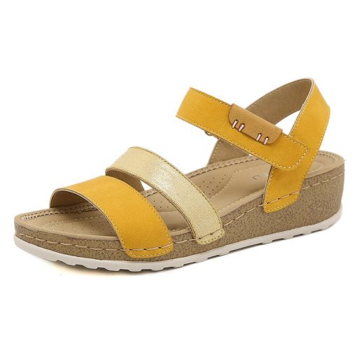 main image02022 Summer Shoes Women Beach Sandals Thick Sole Ladies Summer Holiday Shoes Women Sandals Black Yellow