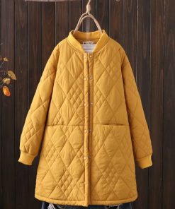 main image02022 Winter Fashion New Coats Demi season Jacket for Women Yellow Jackets Loose Oversize Tops Padded
