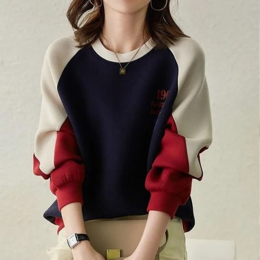 main image0Autumn Shirt Streetwear Plain Sweatshirt Aesthetic Pullover Casual Spring Korean Fashion Women s Tops Vintage Clothes