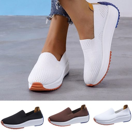 main image0Breathable Sneakers Fashion Women Flats Slip on Mesh Shoes Woman Light Sneakers Spring Autumn Loafers Femme
