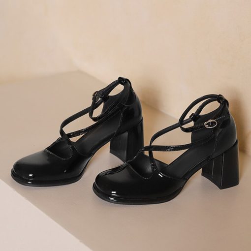 main image0High Heels Mary Janes Women Shoes Lolita Thick Platform Pumps 2022 New Summer Sandals Retro Ladies