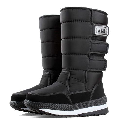 main image0Men s Boots 40 Warm Mid calf Snow Boots Men Winter Shoes Thicken Plush Comfort Non