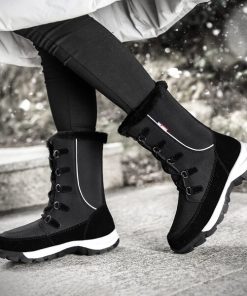 main image0Moipheng Women Winter Boots 2022 New Fashion Waterproof Cloth Black Women Shoes Hot Warm Plush Snow