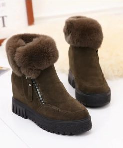 main image0New Women Boots Winter Outdoor Keep Warm Fur Boots Waterproof Women s Snow Boots Thick Heel