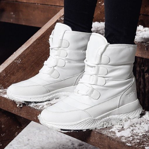 main image0New Women Casual Winter Snow Boots Plush Comfortable Ankle Boots Warm Short Snow Boot High Wedge