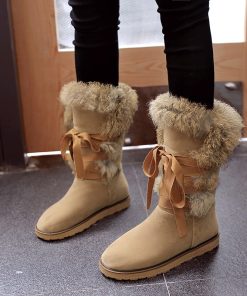 main image0Warm boots thick bottom comfortable rabbit hair boots winter boots cotton boots 40 41 42 43
