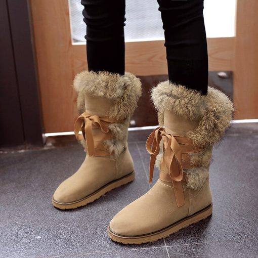 main image0Warm boots thick bottom comfortable rabbit hair boots winter boots cotton boots 40 41 42 43
