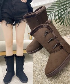 main image0Winter Women Boots Platform Shoes Keep Warm Mid Calf Snow Boots Ladies Lace up Comfortable Quality
