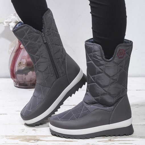 main image0Women Boots Non slip Waterproof Winter Ankle Snow Boots Platform Winter Women Shoes with Thick Fur 1