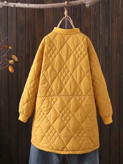 main image12022 Winter Fashion New Coats Demi season Jacket for Women Yellow Jackets Loose Oversize Tops Padded