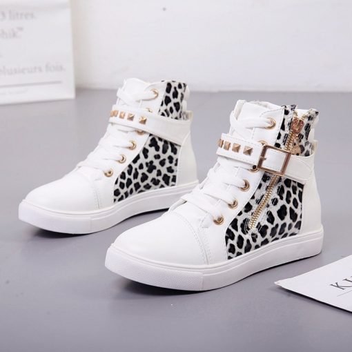 main image1Canvas shoes woman 2020 new women shoes fashion zipper wedge women sneakers high help solid color