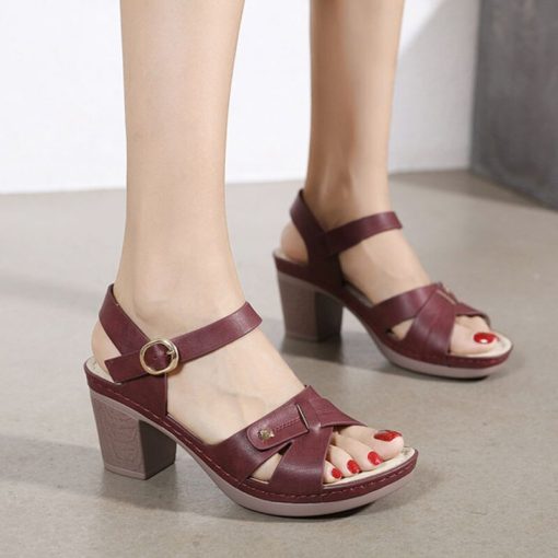 main image1High Heels Sandals Women Summer Shoes Casual Women Sandals Brand Ladies High Heels Mother Shoes Square 1