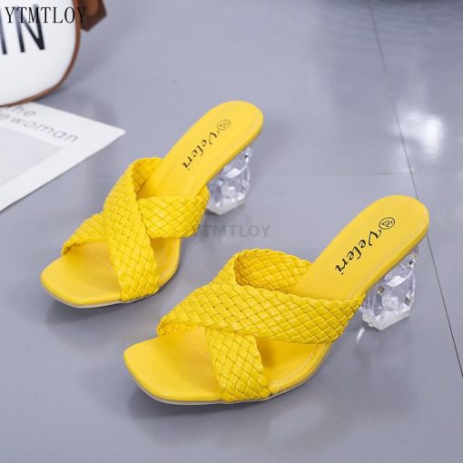 main image1Slippers Women Cross Strap Summer Slides Shoes Ladies Mules Square Toe 2021 Indoor Ytmtloy House Zapatillas