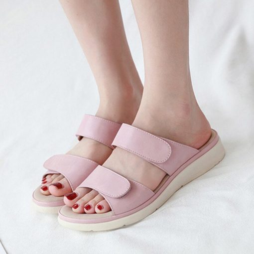 main image1Summer Shoes Women Sandals Soft Flat Women Beach Sandals Summer Ladies Shoes Pink Black A2123