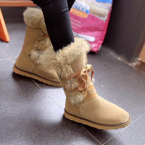 main image1Warm boots thick bottom comfortable rabbit hair boots winter boots cotton boots 40 41 42 43