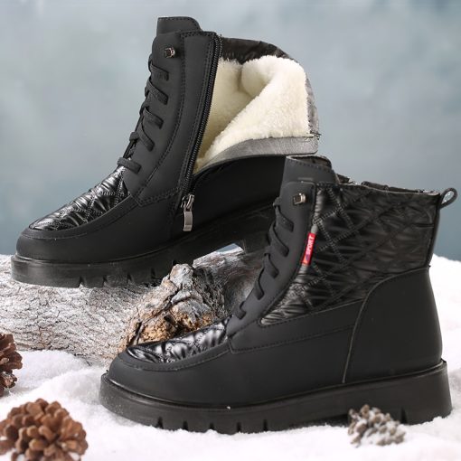 main image1Women Boots Waterproof Snow Boots For Winter Shoes Women Heels Ankle Boots Winter Platform Botas Mujer