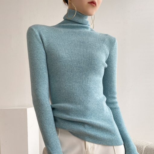 main image22021 Autumn Winter Women Sweater Turtleneck Cashmere Sweater Women Knitted Pullover Fashion Keep Warm New Long