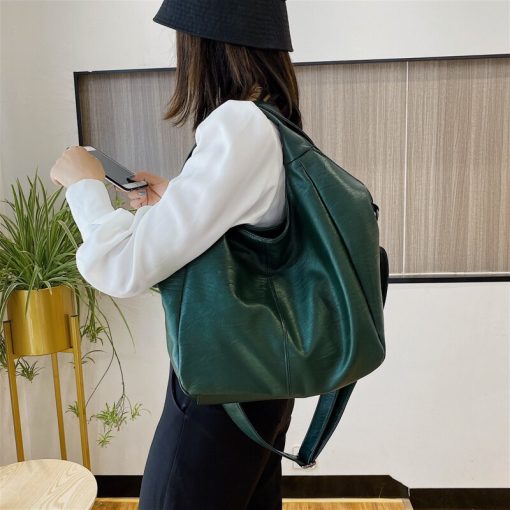 Green Unique Shoulder Bags Women's Big Design Shopper Tote Bags Large Capacity Hobos Bag Lady Soft Leather Messenger Handbag Sac