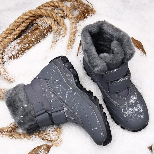 main image2Nine o clock Winter Woman s Stylish Snow Boots High top Warm Lined Anti skid Shoes