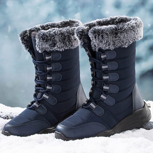 main image2Women Boots 2022 New Winter Boots For Women Super Warm Snow Boots Lace Up Flat Bottine