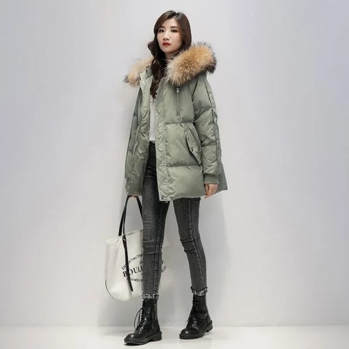 New Warm Thicken Loose Down Jacket Women Winter Short Jacket Hooded Fur Collar Cotton Coat Korean Female Parkas Basic Coat