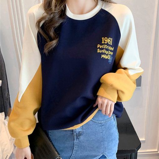 main image3Autumn Shirt Streetwear Plain Sweatshirt Aesthetic Pullover Casual Spring Korean Fashion Women s Tops Vintage Clothes