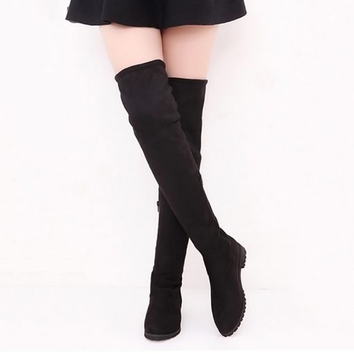 main image3Korean Style Women s Boots Over The Knee Suede Thigh High Long Boots Winter Shoe For