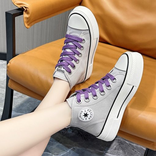 main image3Retro Thick soled High top Casual Sneakers Women s 2022 Autumn New Korean Version of The