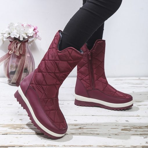 main image3Women Boots Non slip Waterproof Winter Ankle Snow Boots Platform Winter Women Shoes with Thick Fur 1