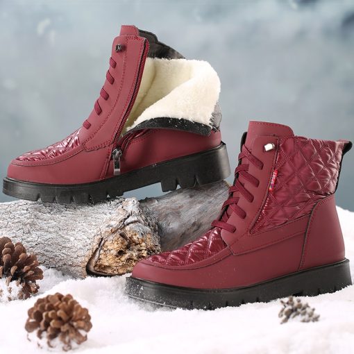 main image3Women Boots Waterproof Snow Boots For Winter Shoes Women Heels Ankle Boots Winter Platform Botas Mujer