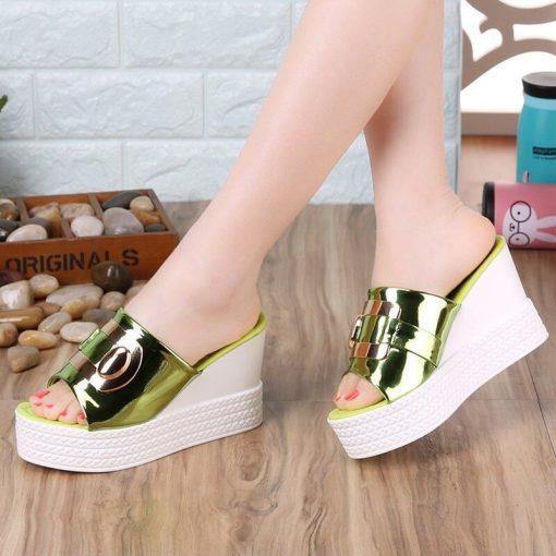 main image3Women s Slippers 2021 Summer New Fish Mouth Wedge Platform Women s Shoes Fashion High Heel