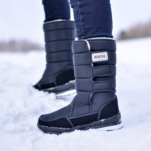 main image4Men s Boots 40 Warm Mid calf Snow Boots Men Winter Shoes Thicken Plush Comfort Non