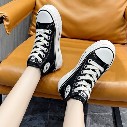 main image4Retro Thick soled High top Casual Sneakers Women s 2022 Autumn New Korean Version of The