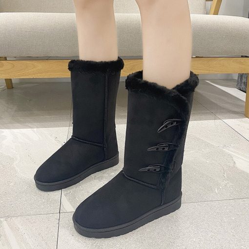 main image4Winter Women Boots Platform Shoes Keep Warm Mid Calf Snow Boots Ladies Lace up Comfortable Quality