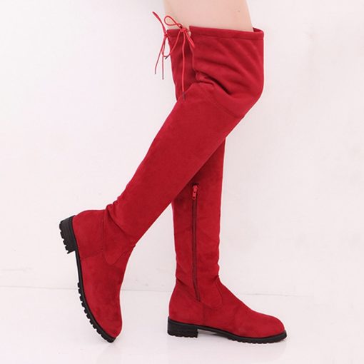 main image5Korean Style Women s Boots Over The Knee Suede Thigh High Long Boots Winter Shoe For
