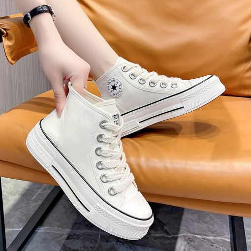 main image5Retro Thick soled High top Casual Sneakers Women s 2022 Autumn New Korean Version of The