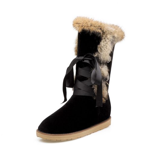 main image5Warm boots thick bottom comfortable rabbit hair boots winter boots cotton boots 40 41 42 43