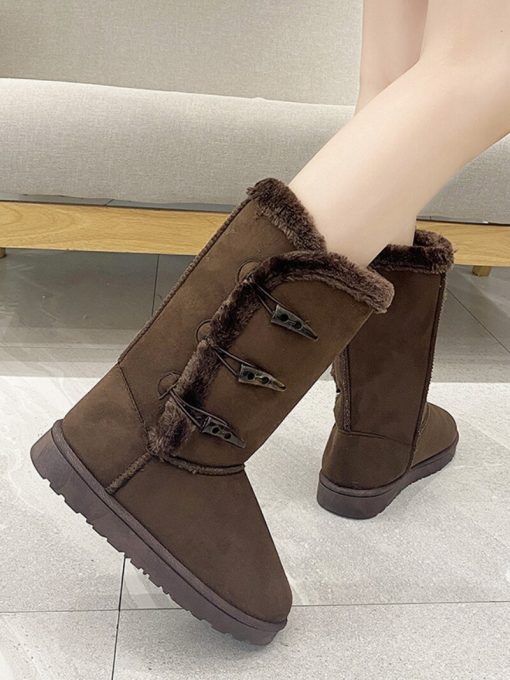 main image5Winter Women Boots Platform Shoes Keep Warm Mid Calf Snow Boots Ladies Lace up Comfortable Quality