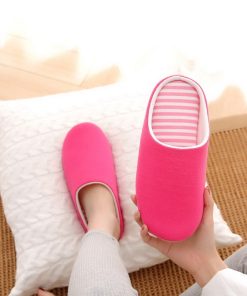 Women's Slippers 2022 Fashion Striped Winter Home Slippers Soft Warm House Shoes Flip Flop Men Loafer Indoor Bedroom House Shoes