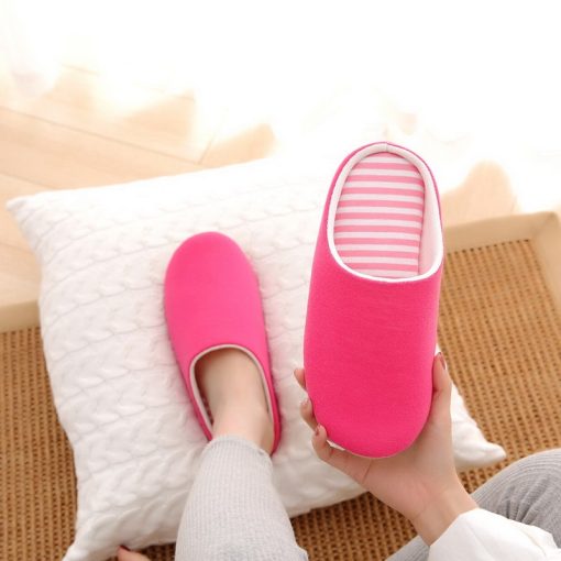 Women's Slippers 2022 Fashion Striped Winter Home Slippers Soft Warm House Shoes Flip Flop Men Loafer Indoor Bedroom House Shoes