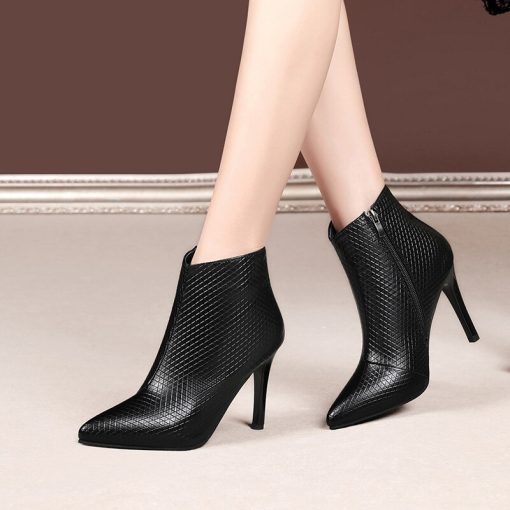 Women’s Side Zip Fashion Pointed Toe Ankle BootsBootsmainimage1Women-Ankle-Boots-Side-Zip-Pointed-Toe-9-5CM-Kitten-Heels-Booties-Comfortable-Female-Ladies-Shoes
