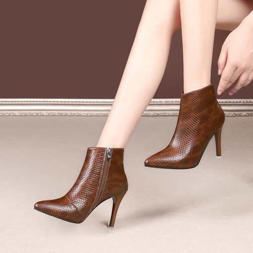 Women’s Side Zip Fashion Pointed Toe Ankle BootsBootsmainimage2Women-Ankle-Boots-Side-Zip-Pointed-Toe-9-5CM-Kitten-Heels-Booties-Comfortable-Female-Ladies-Shoes
