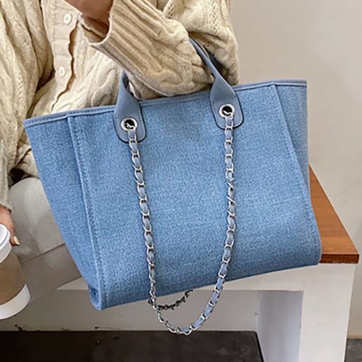 Women tote bag Designer Female shoulder bag casual Chain Messenger bags Beach Canvas Leisure handbags women's bag 2022 trend