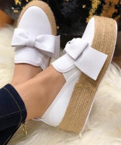 Women’s Thick Sole Butterfly Knot Shoesvariant image02022 Autumn Women Flats Shoes Platform Sneakers Slip On Big Bow Ladies Loafers Moccasins Casual Shoes