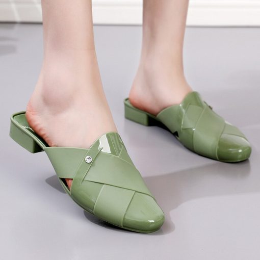 Women’s Summer Low Heel Slip-On Slippersvariant image0Comemore 2022 Summer Low Heel Mules Shoes Thick Heel Toe Half Slippers Sandals Casual Flip Flop