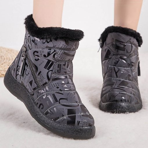 Women’s Waterproof Snow Bootsvariant image2Boots Women Waterproof Snow Boots For Winter Shoes Women 2022 Keep Warm Ankle Boots Low Heels