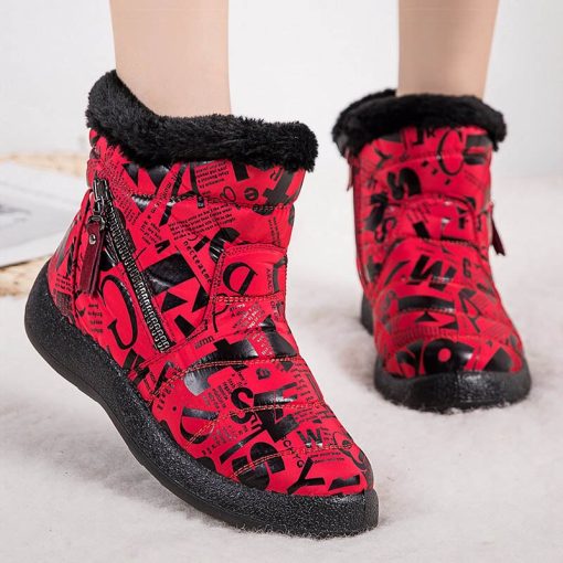 Women’s Waterproof Snow Bootsvariant image3Boots Women Waterproof Snow Boots For Winter Shoes Women 2022 Keep Warm Ankle Boots Low Heels
