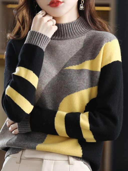 variant image02022 New Ladies Elegant Autumn Winter Sweater Women Pullovers Oversized Loose Casual Knit Chic Jumper Women