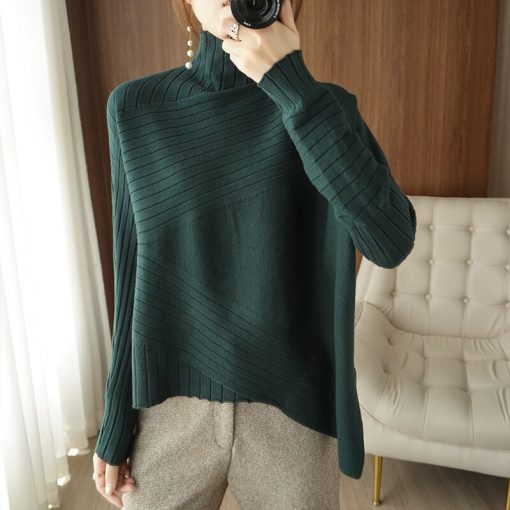 variant image12022 Autumn Winter Women Sweater Turtleneck Cashmere Sweater Women Knitted Pullover Fashion Keep Warm Loose Tops