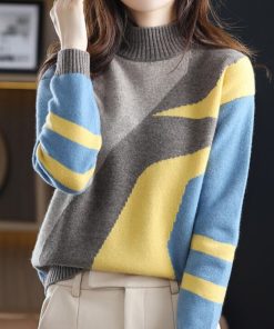 variant image12022 New Ladies Elegant Autumn Winter Sweater Women Pullovers Oversized Loose Casual Knit Chic Jumper Women